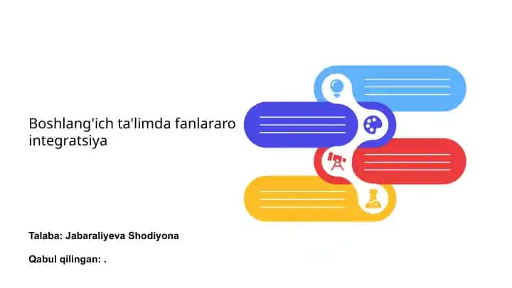 Boshlang'ich ta'limda fanlararo integratsiya