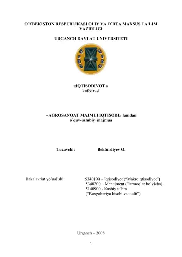 Agrosanoat majmuasi iqtisodiyoti