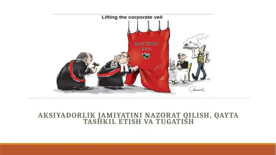 Aksiyadorlik jamiyatining azorat qilish, qayta shakillantirish va tugatish