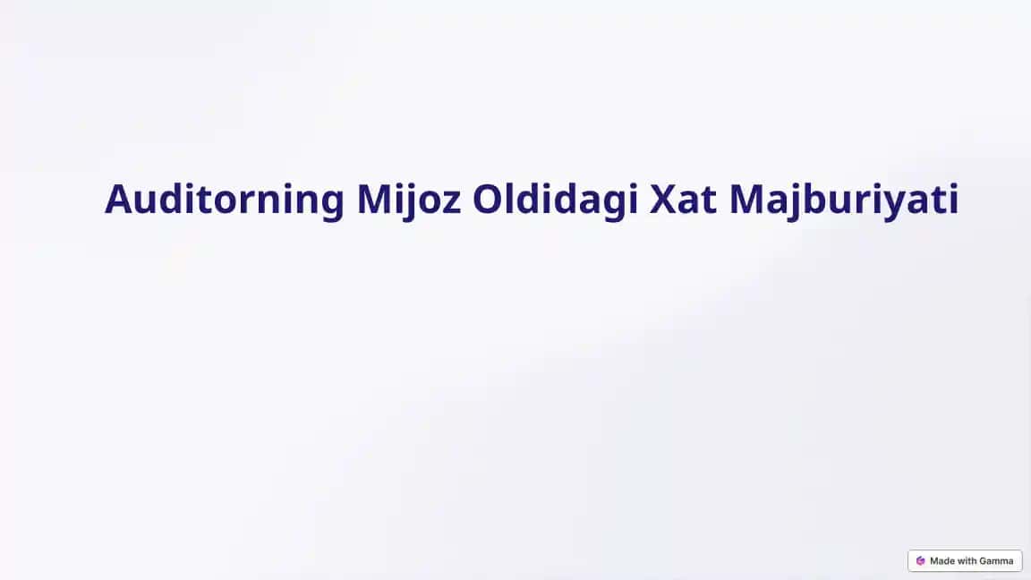 Auditorlik Xat Majburiyati