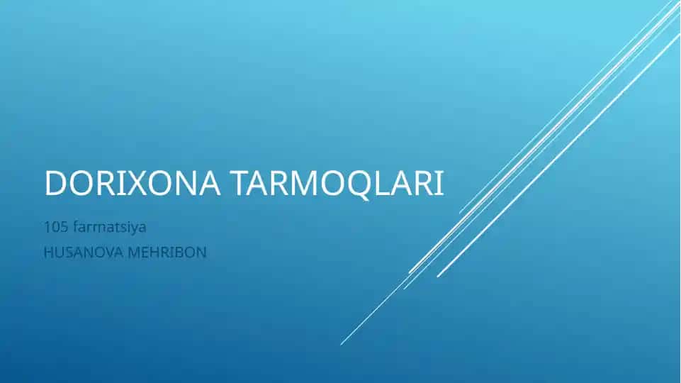 Dorixona tarmoqlari