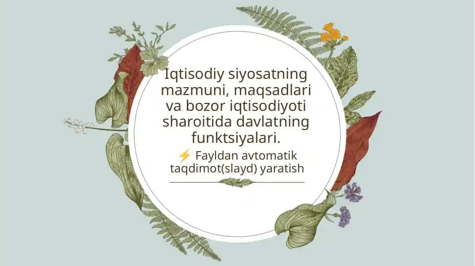 Iqtisodiy siyosat va uning mazmuni