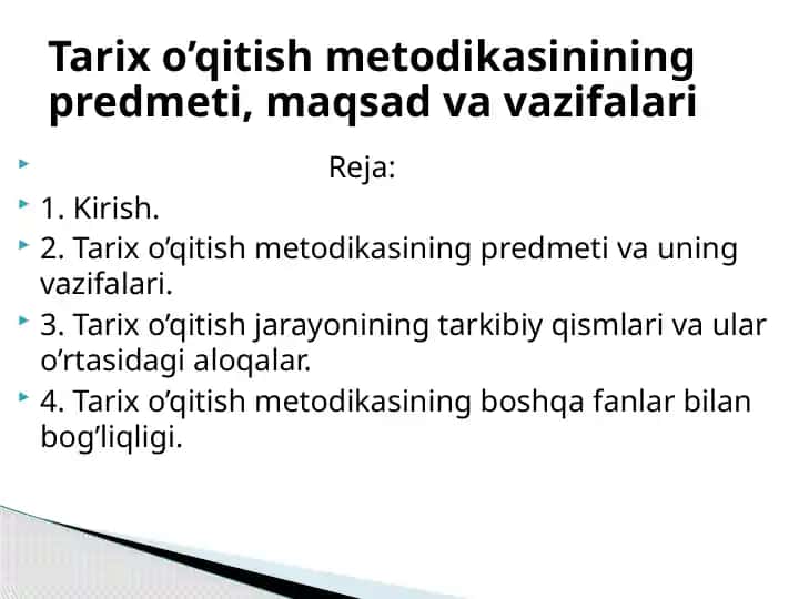Tarixo’qitish metodikasi