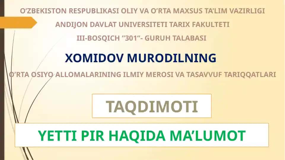 O’rta Osiyo allomalarining ilmiy merosi va tasavvuf tariqqatlari