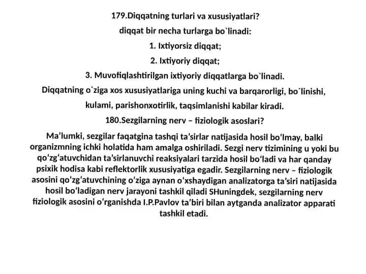Diqqatning turlari va xususiyatlari?