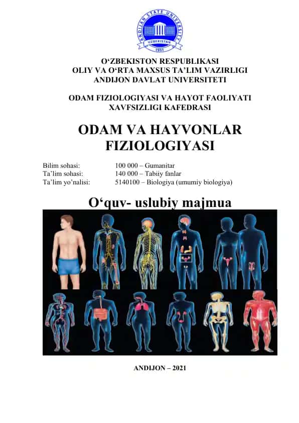 Odam va Hayvonlar Fiziologiyasi O'quv-uslubiy majmua