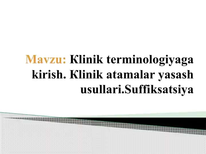 Klinik terminologiya kirish