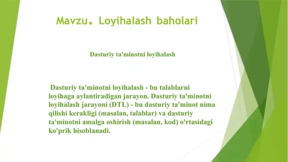 Dasturiy ta'minotni loyihalash