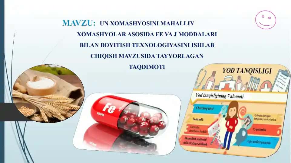 UN xomashyosini mahalliy xomashyolar asosida Fe va J moddalari bilan boyitish texnologiyasi