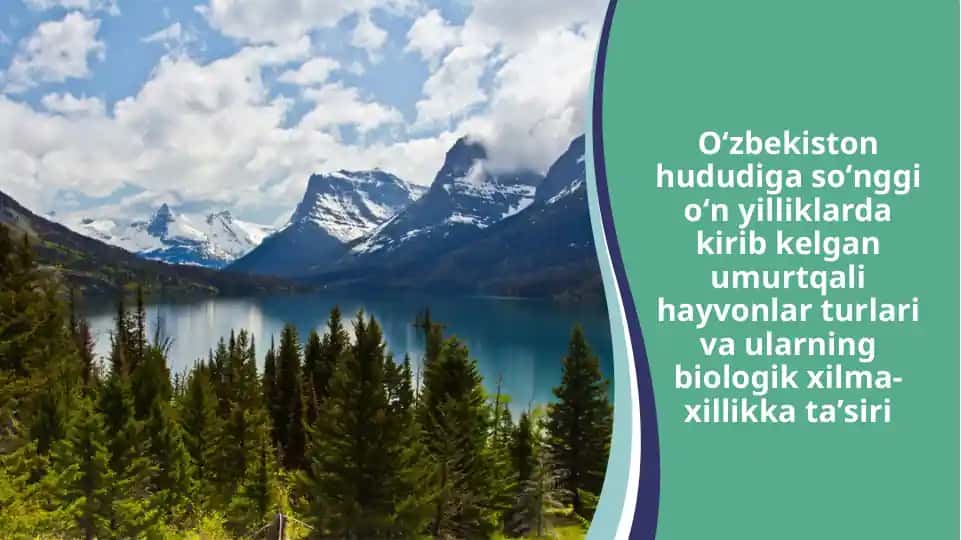 Oʻzbekiston hududiga soʻnggi oʻn yilliklarda kirib kelgan umurtqali hayvonlar turlari va ularning biologik xilma-xillikka taʼsiri