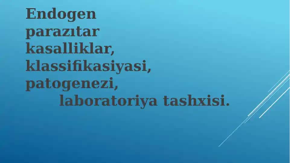 Endogen parazitar kasalliklar