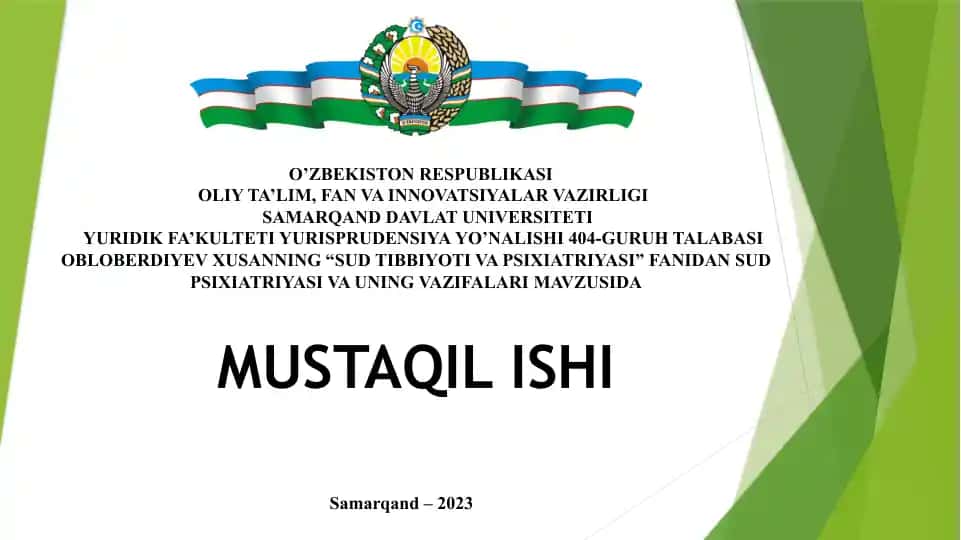 Sud Tibbiyoti va Psixiatriyasi