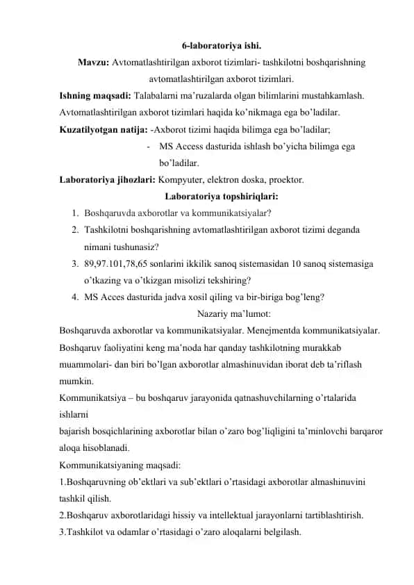 Avtomatlashtirilgan axborot tizimlari