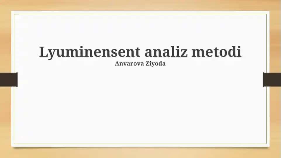 Lyuminensent analiz metodi