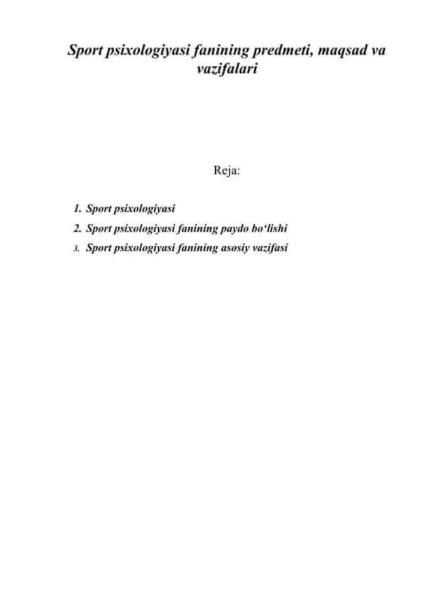 Sport psixologiyasi