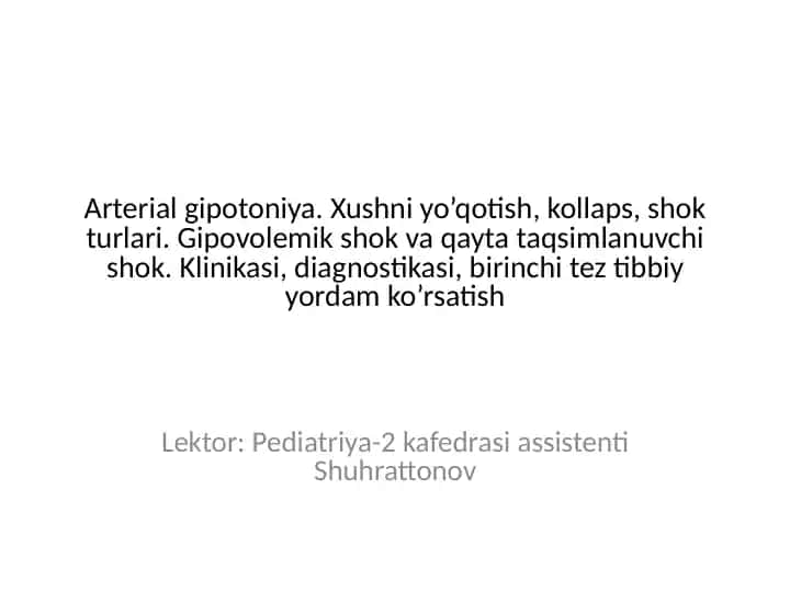 Arterialgipotoniya