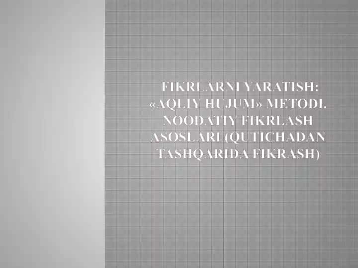 Noodatiy fikrlashning mazmuni