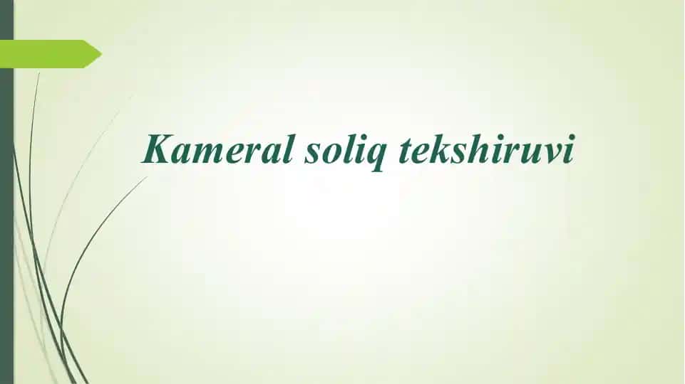 Kameral soliq tekshiruvi