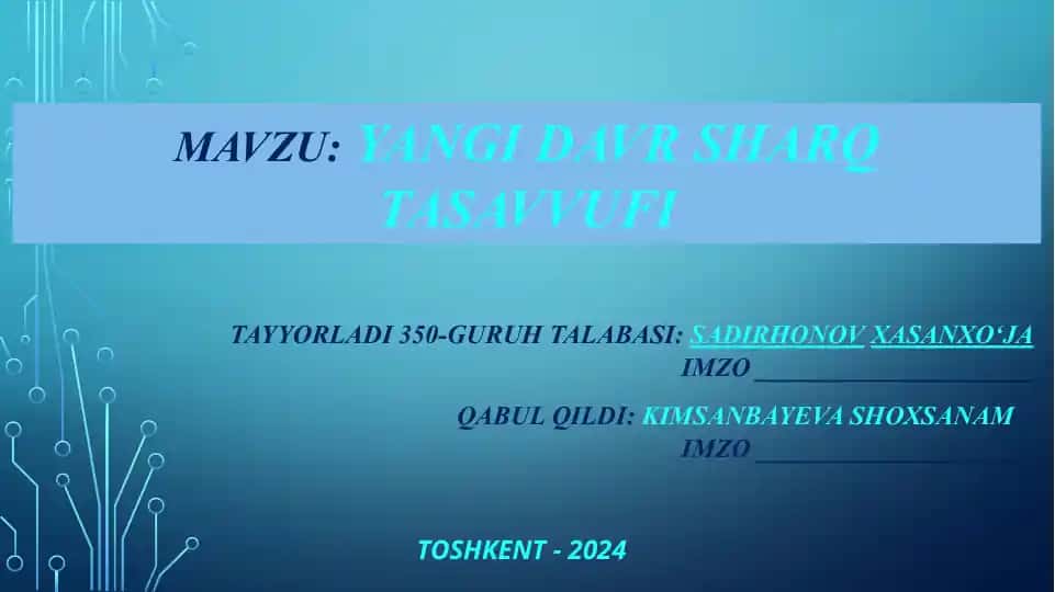 Yangi Davr Sharq Tasavvufi