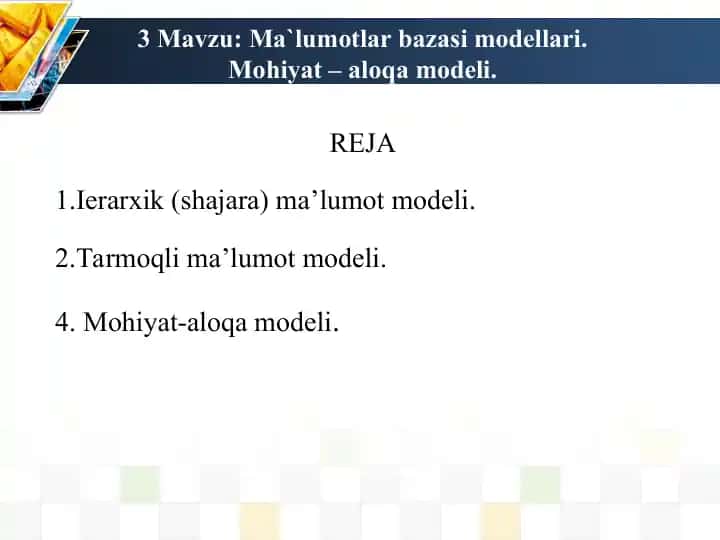 Ma'lumotlar bazasi modellari