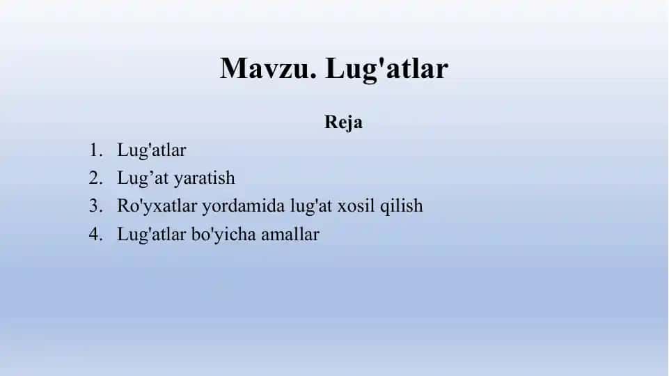Lug'atlar