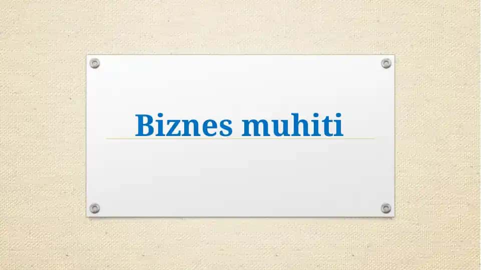Biznes muhiti