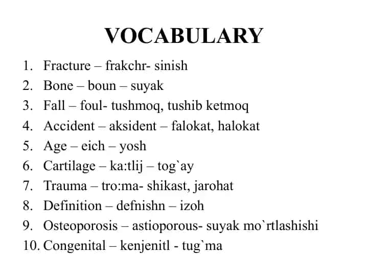 VOCABULARY