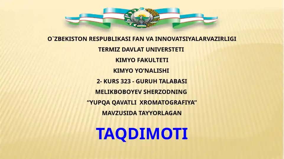 Yupqa Qavatli Xromatografiya