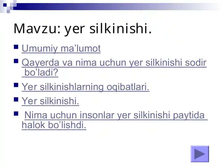 Yer Silkinishi Haqida Ma'lumotlar