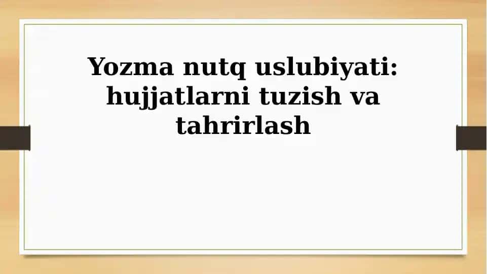 Yozma Nutq Stilistikasi