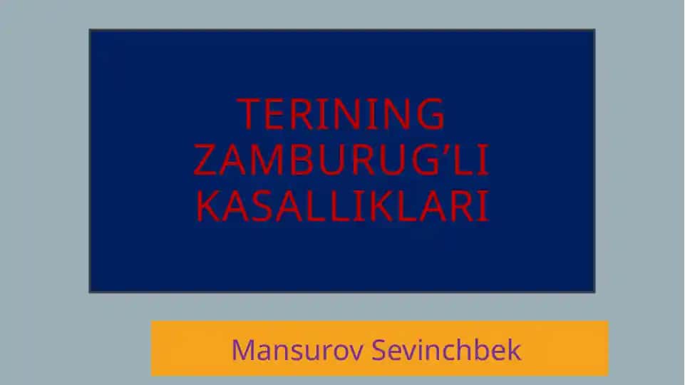 Terining zamburug'li kasalliklari