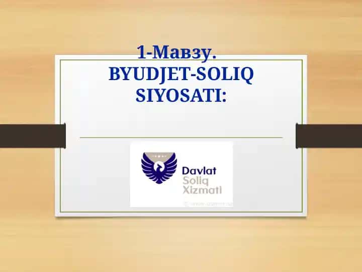 BYUDJET-SOLIQ SIYOSATI