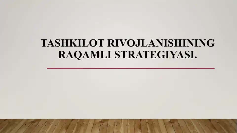Raqamli Strategiya