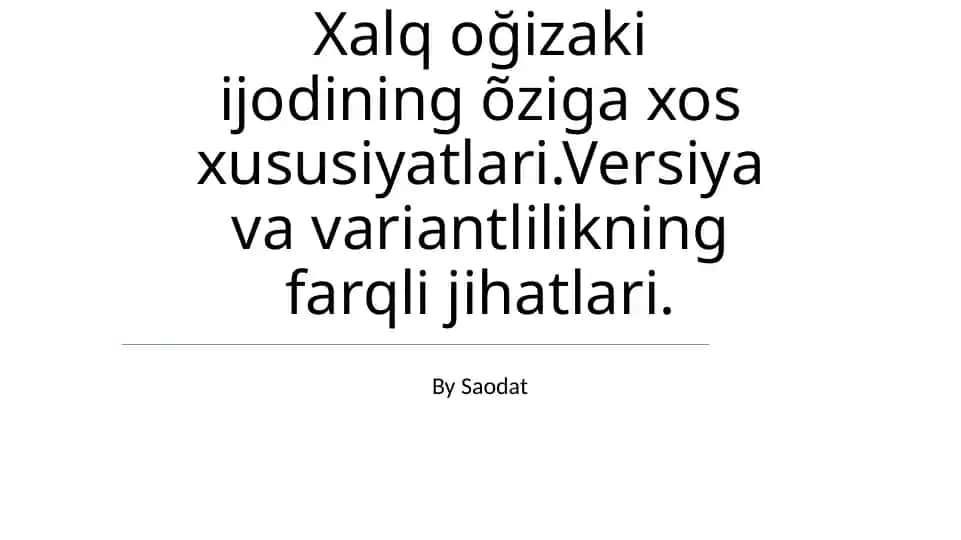 Examples and Analysis of Uzbek Text in Latin Script