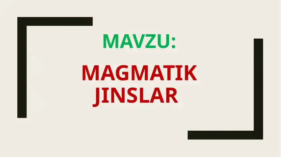 Magmatikjinslar