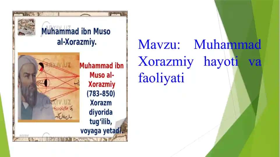 Muhammad Xorazmiy hayoti va faoliyati