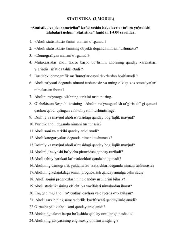 STATISTIKA (2-MODUL)
