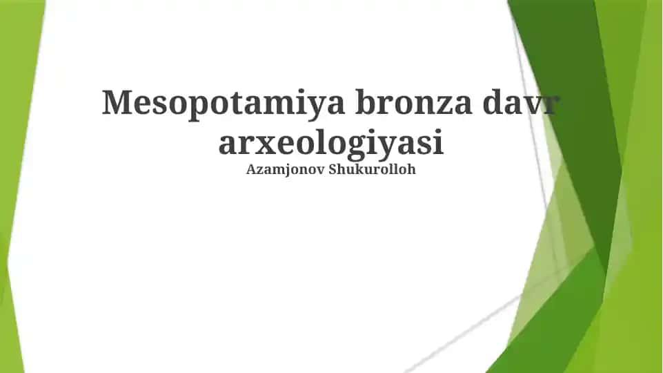 Mesopotamiya bronza davr arxeologiyasi