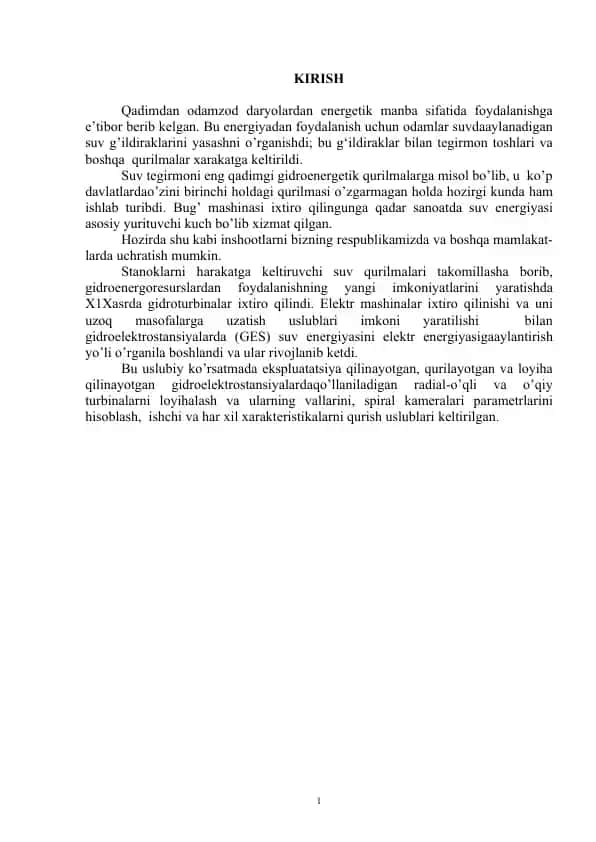 Gidroenergetik suv qurilmalari