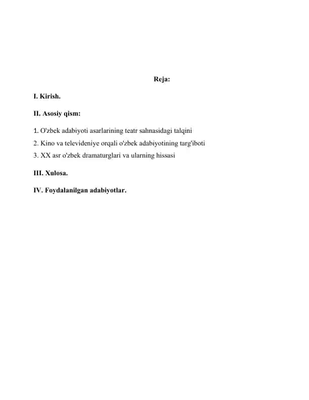 O'zbek adabiyoti teatr sahnasida