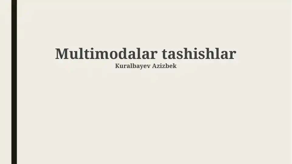 Multimodalar tashishlar