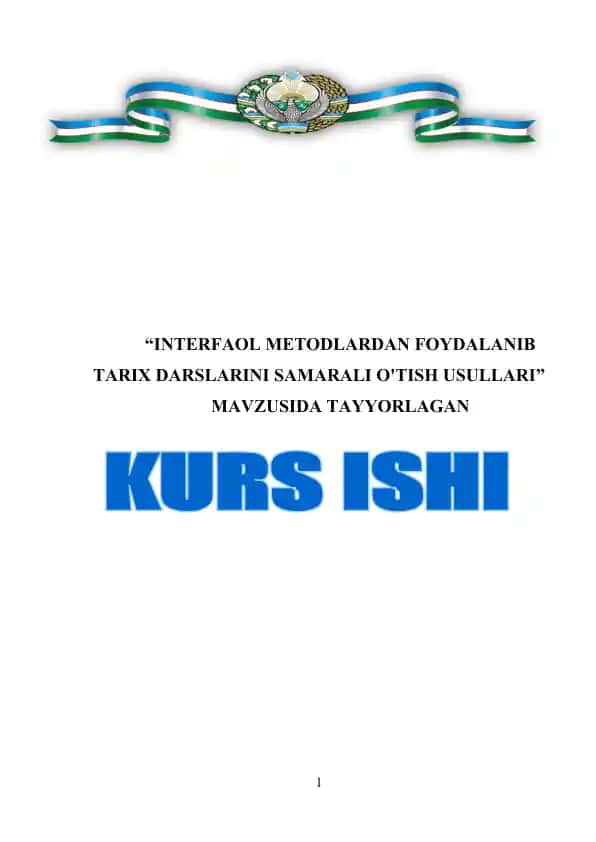 Interfaol metodlardan foydalanganib tarix darslarini samarali o'tish usullari