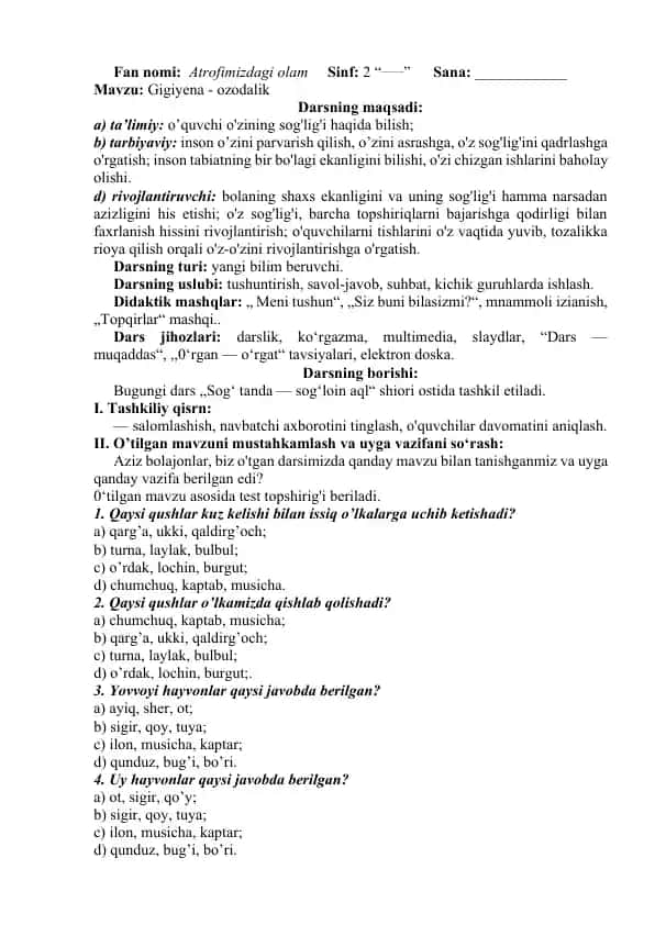 Atrofimizdagi olam