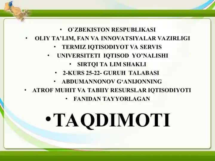 Atrof-muhitni qadrlash