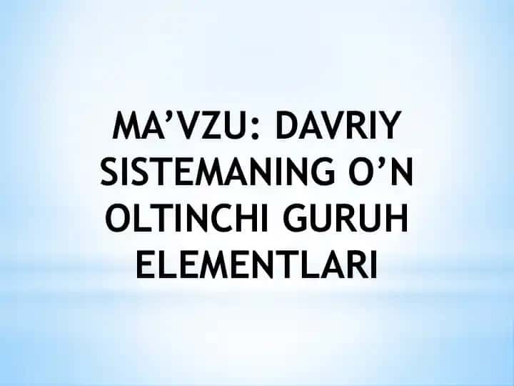 Xalkogen elementlari