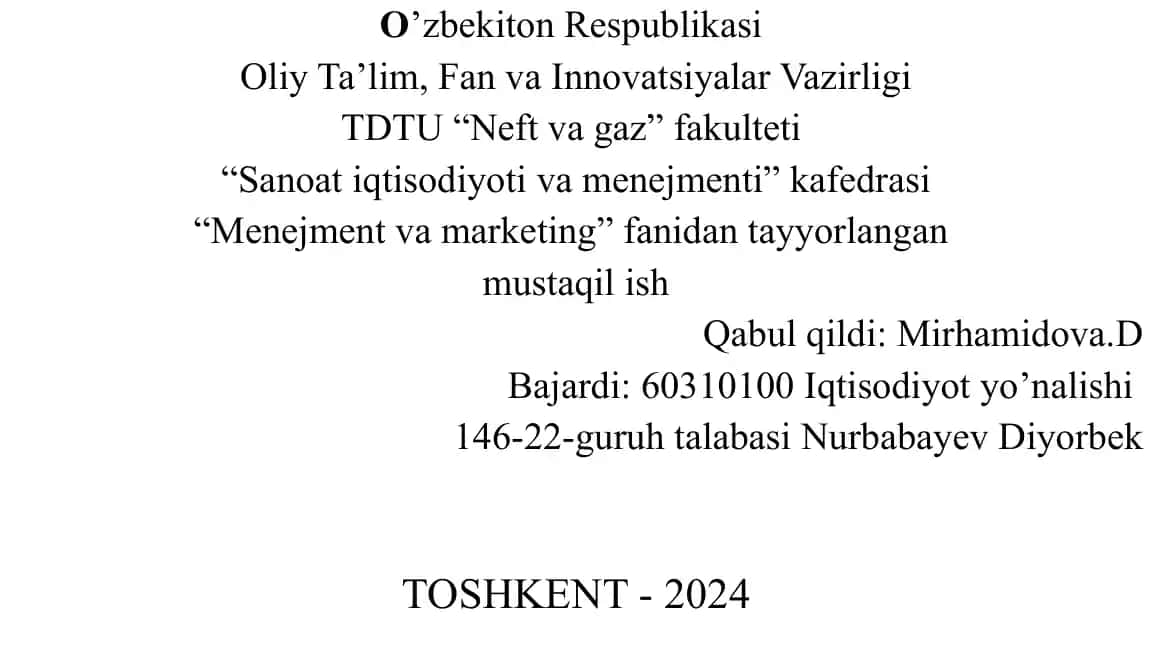 Klassik Marketing Asoslari
