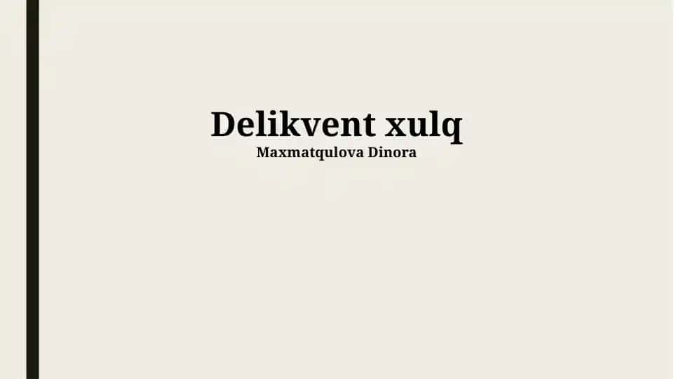 Delikvent xulq