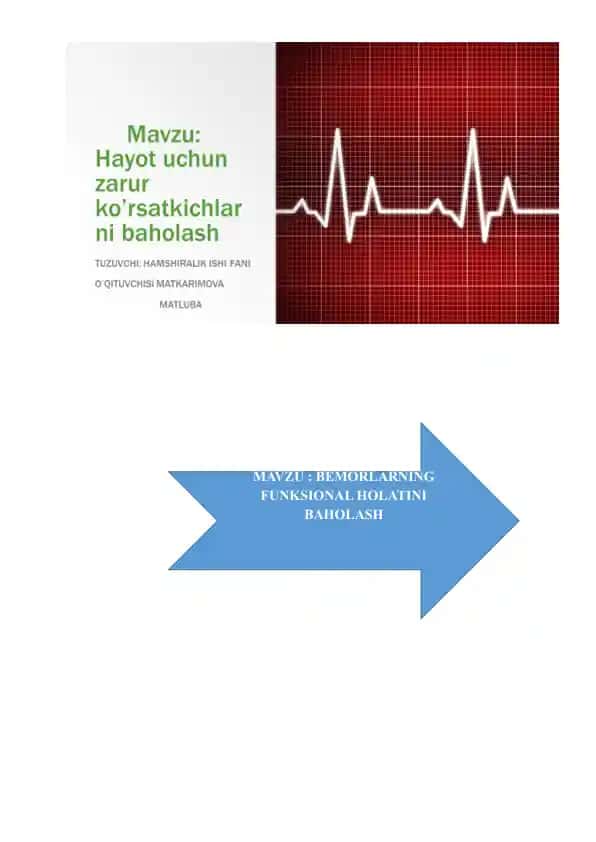 BEMORLARNING FUNKSIONAL HOLATINI BAHOLASH