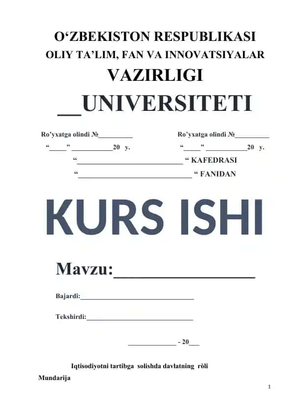 Iqtisodiyotni tartibga solishda davlatning roli