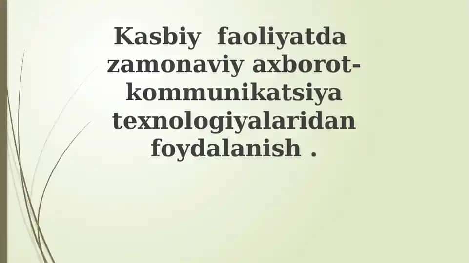 Zamonaviy axborot-kommunikatsiya texnologiyalari